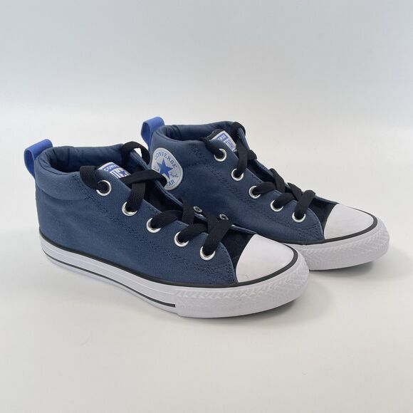 Converse Chuck Taylor Street Mid Unisex Big Kids Shoes Sneakers Blue Size 2 New - Picture 1 of 10